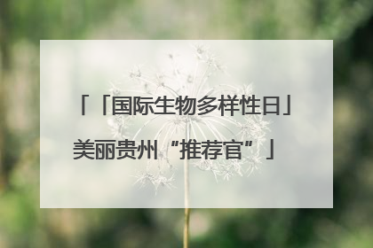 「国际生物多样性日」美丽贵州“推荐官”