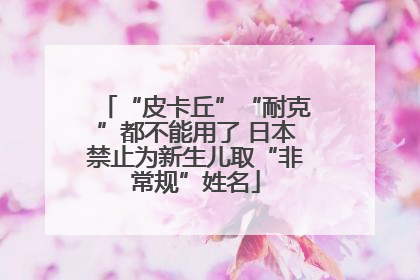 “皮卡丘”“耐克”都不能用了 日本禁止为新生儿取“非常规”姓名