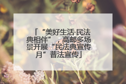 “美好生活·民法典相伴”，高邮多场景开展“民法典宣传月”普法宣传