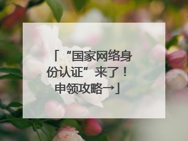 “国家网络身份认证”来了！申领攻略→