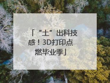 “土”出科技感！3D打印点燃毕业季