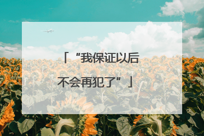 “我保证以后不会再犯了”