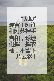 “无痕”观赛！阿连和阿苏握手言和，球迷们挥一挥衣袖，不留下一片云彩