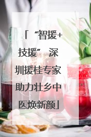 “智援+技援” 深圳援桂专家助力壮乡中医焕新颜