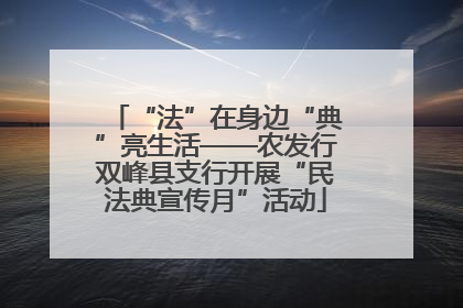 “法”在身边“典”亮生活——农发行双峰县支行开展“民法典宣传月”活动