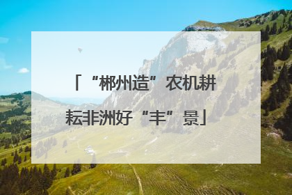 “郴州造”农机耕耘非洲好“丰”景