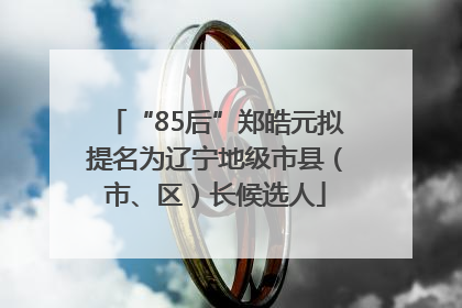 “85后”郑皓元拟提名为辽宁地级市县（市、区）长候选人