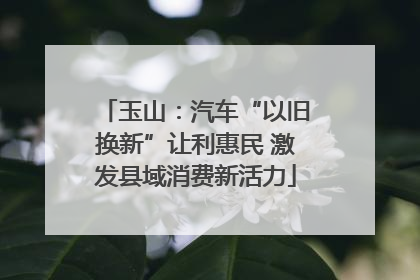 玉山：汽车“以旧换新”让利惠民 激发县域消费新活力