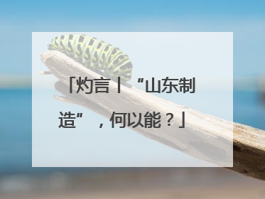 灼言丨“山东制造”，何以能？