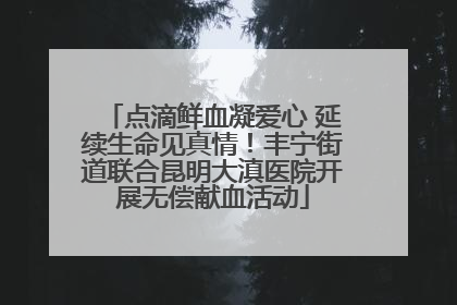 点滴鲜血凝爱心 延续生命见真情！丰宁街道联合昆明大滇医院开展无偿献血活动