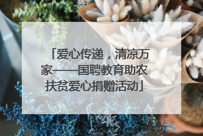 爱心传递，清凉万家——国聘教育助农扶贫爱心捐赠活动