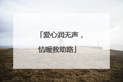 爱心润无声，情暖救助路