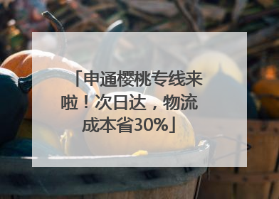 申通樱桃专线来啦！次日达，物流成本省30%