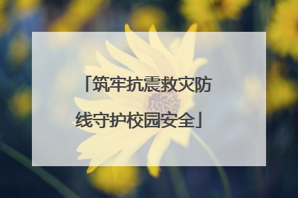 筑牢抗震救灾防线守护校园安全