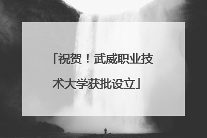 祝贺！武威职业技术大学获批设立