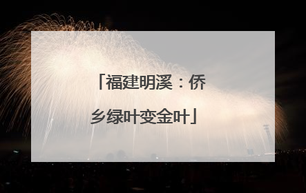 福建明溪：侨乡绿叶变金叶
