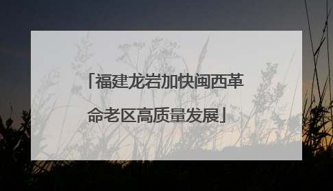 福建龙岩加快闽西革命老区高质量发展