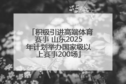 积极引进高端体育赛事 山东2025年计划举办国家级以上赛事200场