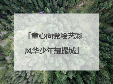 童心向党绘艺彩 风华少年耀撮城
