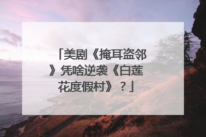 美剧《掩耳盗邻》凭啥逆袭《白莲花度假村》？