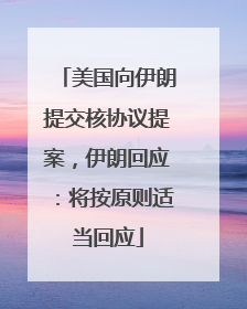 美国向伊朗提交核协议提案，伊朗回应：将按原则适当回应