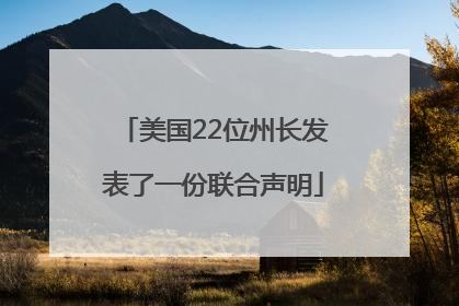美国22位州长发表了一份联合声明