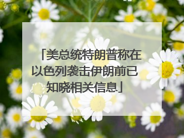 美总统特朗普称在以色列袭击伊朗前已知晓相关信息