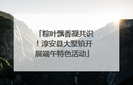 粽叶飘香凝共识！淳安县大墅镇开展端午特色活动