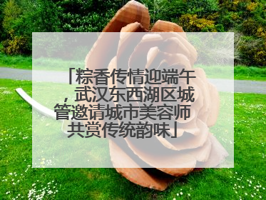 粽香传情迎端午，武汉东西湖区城管邀请城市美容师共赏传统韵味