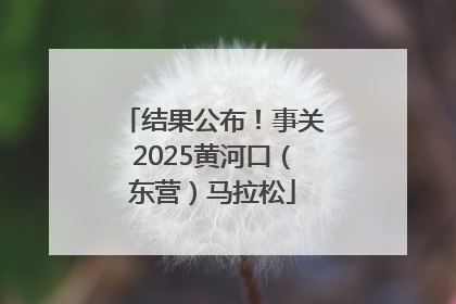 结果公布！事关2025黄河口（东营）马拉松
