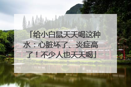 给小白鼠天天喝这种水：心脏坏了、炎症高了！不少人也天天喝