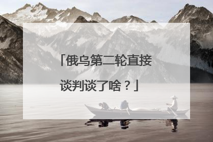 俄乌第二轮直接谈判谈了啥？