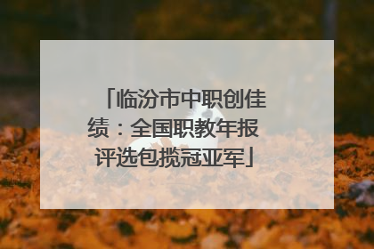 临汾市中职创佳绩：全国职教年报评选包揽冠亚军