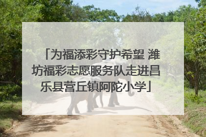 为福添彩守护希望 潍坊福彩志愿服务队走进昌乐县营丘镇阿陀小学