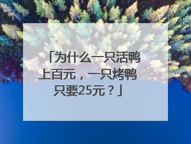 为什么一只活鸭上百元，一只烤鸭只要25元？