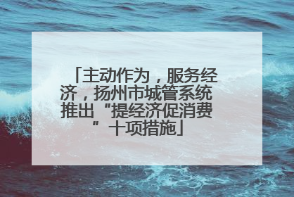 主动作为，服务经济，扬州市城管系统推出“提经济促消费”十项措施
