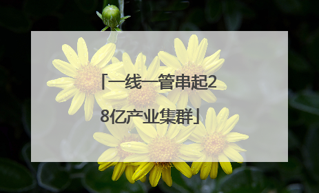 一线一管串起28亿产业集群