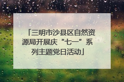 三明市沙县区自然资源局开展庆“七一”系列主题党日活动