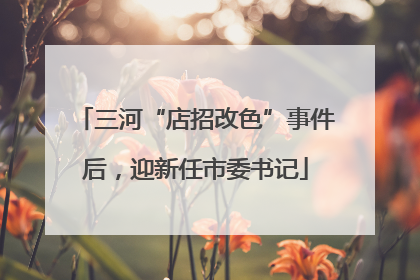 三河“店招改色”事件后，迎新任市委书记