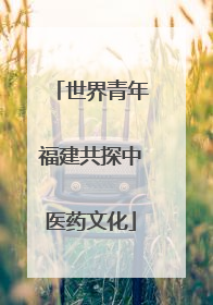世界青年福建共探中医药文化
