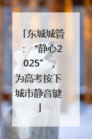 东城城管：“静心2025”，为高考按下城市静音键