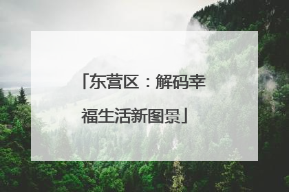东营区：解码幸福生活新图景