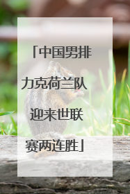 中国男排力克荷兰队 迎来世联赛两连胜