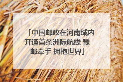 中国邮政在河南域内开通首条洲际航线 豫邮牵手 拥抱世界
