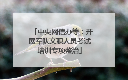 中央网信办等：开展军队文职人员考试培训专项整治