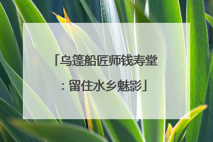 乌篷船匠师钱寿堂：留住水乡魅影