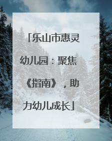 乐山市惠灵幼儿园：聚焦《指南》，助力幼儿成长