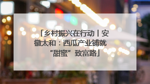 乡村振兴在行动丨安徽太和：西瓜产业铺就“甜蜜”致富路