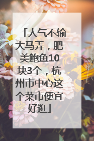 人气不输大马弄，肥美鲍鱼10块3个，杭州市中心这个菜市便宜好逛