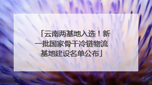 云南两基地入选！新一批国家骨干冷链物流基地建设名单公布